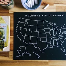 Load image into Gallery viewer, United States Map Trace-n-Erase Chalkboard® (Black, Unlabeled)
